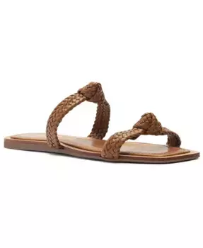 Женские сандалии Remy без застежки на плоской подошве Arezzo, коричневый