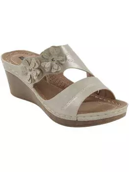 Женские сандалии RITA Comfort Insole из искусственной кожи на танкетке Good Choice, золотой