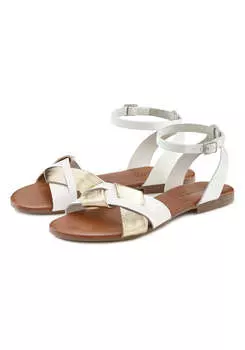 Женские сандалии с металлическим ремешком LASCANA, белый