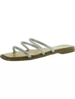 Женские сандалии с открытым носком Slip On Slide Steve Madden, серебряный/мультиколор