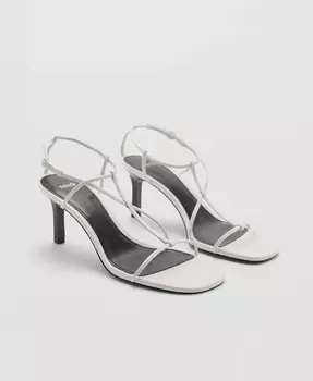 Женские сандалии с перекрещенными ремешками MANGO, белый