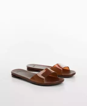 Женские сандалии с полупрозрачным ремешком MANGO, коричневый