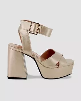 Женские сандалии с пряжками и ремешками. Blogger, золото