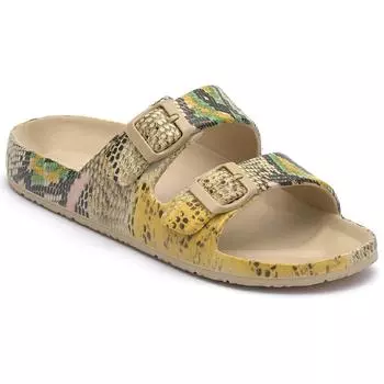 Женские сандалии с пряжкой и принтом животных Vince Camuto, цвет natural multi/color magic snake print