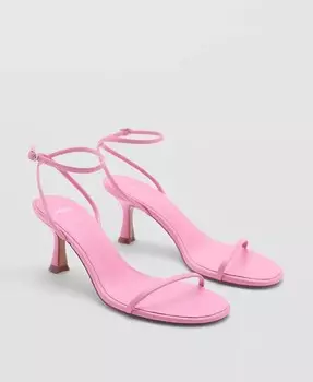 Женские сандалии с пряжкой и ремешком MANGO, розовый