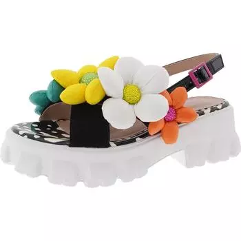 Женские сандалии с ремешком на пятке из смешанной ткани Betsey Johnson, цвет black multi