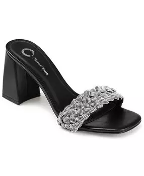 Женские сандалии Sashaa с плетеными стразами Journee Collection, черный