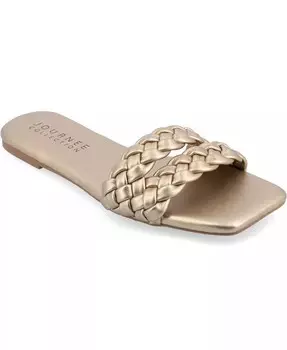 Женские сандалии Sawyerr Wide Width Braided Square Toe Journee Collection, золотой