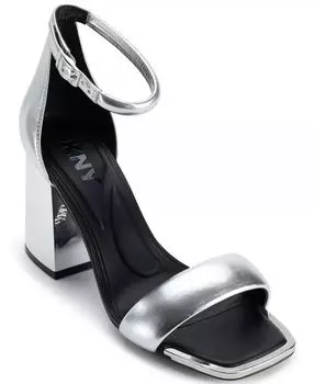 Женские сандалии Scarla с ремешком на щиколотке DKNY, серебряный