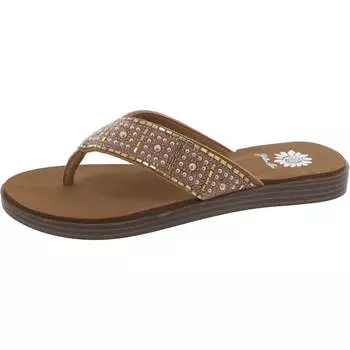 Женские сандалии-шлепанцы Delana Flat Thong Yellow Box, цвет tan