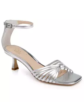 Женские сандалии Silvia с квадратным носком Jewel Badgley Mischka, серебряный