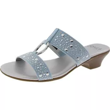Женские сандалии-слайды Eanna из искусственной кожи со стразами Jones New York, светло-голубой