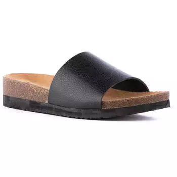 Женские сандалии-слайды Get Going из искусственной кожи Cork BC Footwear, цвет black vegan leather