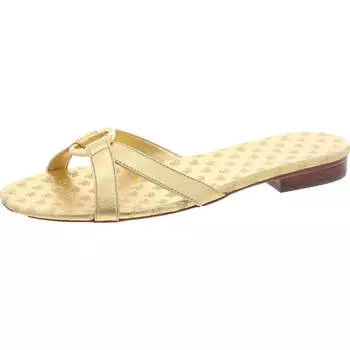 Женские сандалии-слайды из кожи с отделкой emmy Lauren Ralph Lauren, золотой