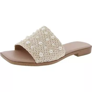 Женские сандалии-слайды Lonnie из искусственной кожи BCBGeneration, цвет natural raffia