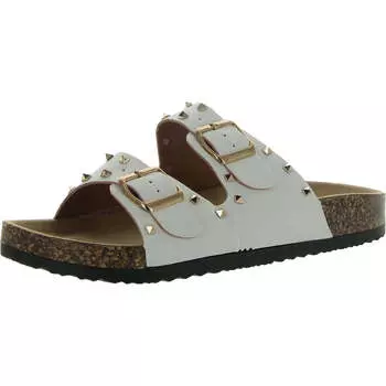 Женские сандалии-слайды с круглым носком и заклепками Olivia Miller, белый