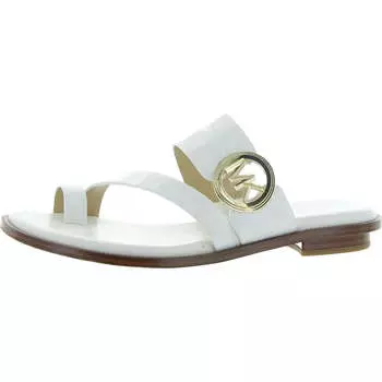 Женские сандалии-слайды Vera из искусственной кожи MICHAEL Michael Kors, цвет white croc leather