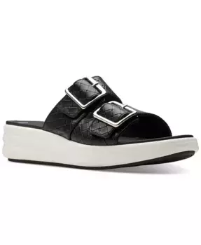 Женские сандалии-слипоны Drift Buckle на платформе Clarks, черный