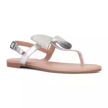 Женские сандалии-танга Abril New York & Company, цвет silver combo