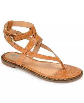 Женские сандалии Tangie Ankle Strap Flat Sandals Journee Collection, коричневый/бежевый