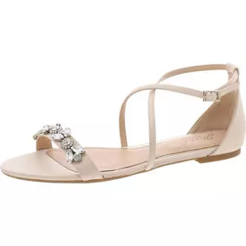 Женские сандалии TESSY из искусственной кожи с ремешками Jewel Badgley Mischka, цвет champagne satin