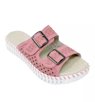 Женские сандалии Tulip Buckle Slide в цвете Adobe Rose Gold Ilse Jacobsen