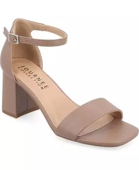 Женские сандалии Valenncia Tru Comfort из пенопласта с открытым квадратным носком и ремешком на щиколотке Journee Collection, розовый