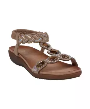 Женские сандалии Victoria с украшениями GC Shoes, коричневый/бежевый