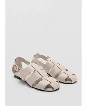 Женские сандалии в рыбацком стиле MANGO, бежевый