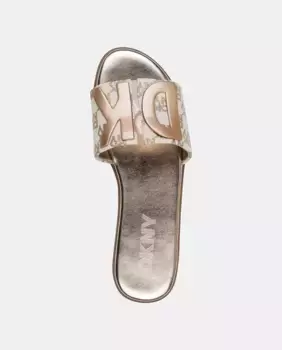 Женские сандалии WALTS из джинсовой ткани с монограммой DKNY, цвет Crema