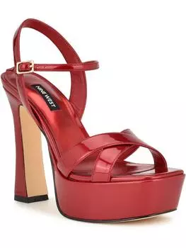 Женские сандалии WN Iriv 3 из искусственной кожи на лакированной платформе Nine West, темно-красный