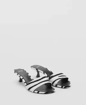 Женские сандалии Zebra Hair Leather MANGO, белый