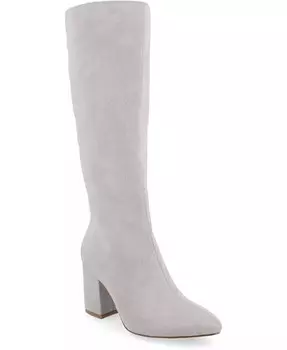 Женские сапоги Ameylia Wide Width Wide Calf Heel с высокими коленями Journee Collection, серый