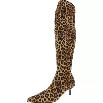 Женские сапоги Deserai Wide Calf с острым носком выше колена Madden Girl, цвет leopard