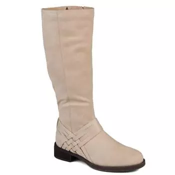Женские сапоги для верховой езды Meg из коллекции Journee с наборным каблуком Journee Collection, цвет stone