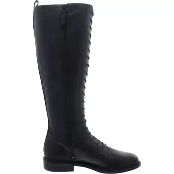 Женские сапоги до колена из искусственной кожи на шнуровке Vince, черный