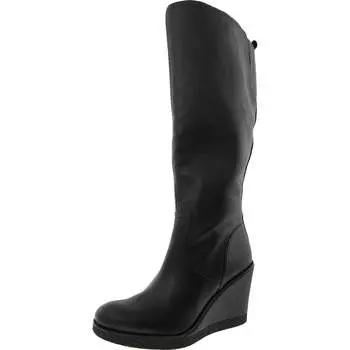 Женские сапоги до колена из искусственной кожи с широким голенищем Zodiac, цвет black synthetic