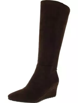 Женские сапоги до колена из искусственной замши на танкетке Anne Klein, цвет Dark Brown