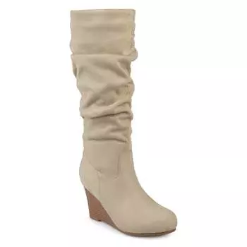Женские сапоги до колена на танкетке Journee Collection Haze, цвет stone