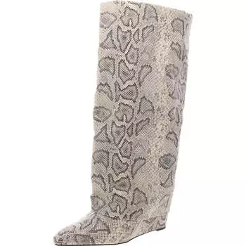 Женские сапоги до колена с манжетами из искусственной кожи Evander Madden Girl, черный/белый