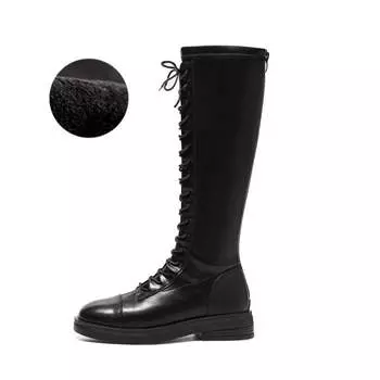 Женские сапоги до колена ZHR, Коричневый [флис]