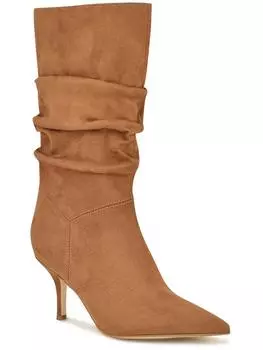 Женские сапоги из искусственной замши длиной до середины голени без застежек Nine West, цвет dark natural 120