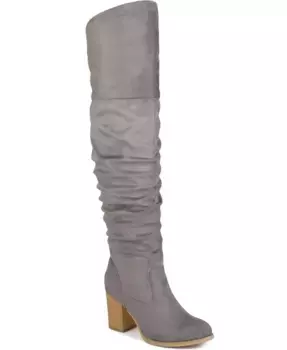 Женские сапоги Kaison до колена на устойчивом каблуке Journee Collection, серый