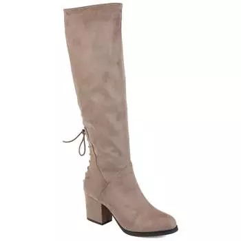 Женские сапоги Leeda Tru Comfort из коллекции Journee с блочным каблуком и пенопластовым покрытием до колена, серо-коричневый