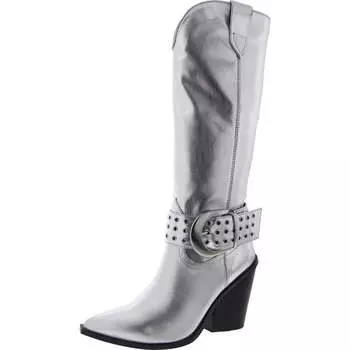 Женские сапоги Lennon из искусственной кожи с острым носком до колена Steve Madden, серебряный