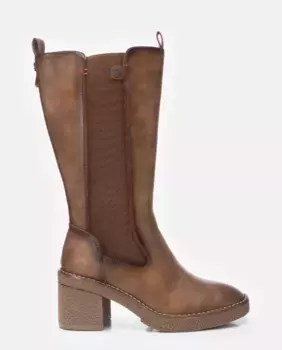 Женские сапоги на широком резиновом каблуке Refresh, коричневый