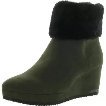 Женские сапоги Nadra из искусственной кожи с мехом на танкетке DKNY, цвет camo green/black