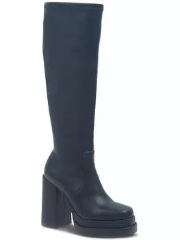 Женские сапоги Olyvia из искусственной кожи до колена Wild Pair, цвет black smooth