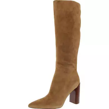 Женские сапоги Pilar с застежкой-молнией и острым носком до колена Vince, цвет dark amber suede