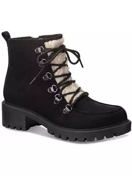 Женские сапоги Quiinnf из искусственной замши с меховой подкладкой из овчины Sun + Stone, цвет black mc